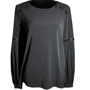 NWT Karl Lagerfeld black blouse long sleeve size S
